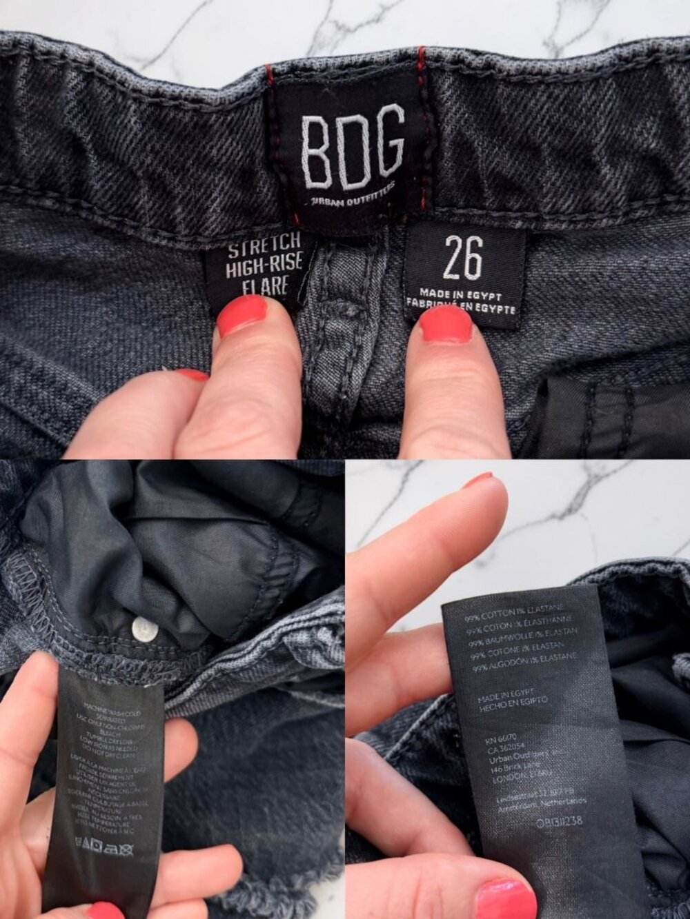 Urban Outfitters BDG High-Waisted Comfort Stretch Flare Jeans Size 26 - Picture 5 of 11